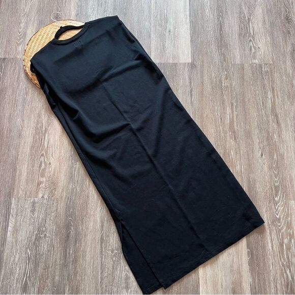 Gap cap sleeve black‎ midi dress small TALL - Picture 5 of 7
